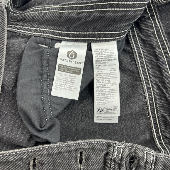 Levi’s Sz Large Sleeveless Black Denim Jumpsuit - Picture 9 of 14